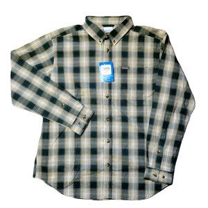 Columbia Rapid Rivers 2 Long Sleeve Green and Beige Plaid Shirt Men's Size Large